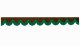 Suède-look truckschijfrand met franjes, dubbele afwerking donkerbruin groen Boogvorm 23 cm