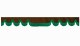Randbård med fransar, dubbelarbetad mörkbrun grön vågform 23 cm