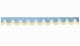 Wildlederoptik Lkw Scheibenbordüre mit Fransen, doppelt verarbeitet hellblau beige Bogenform 23 cm
