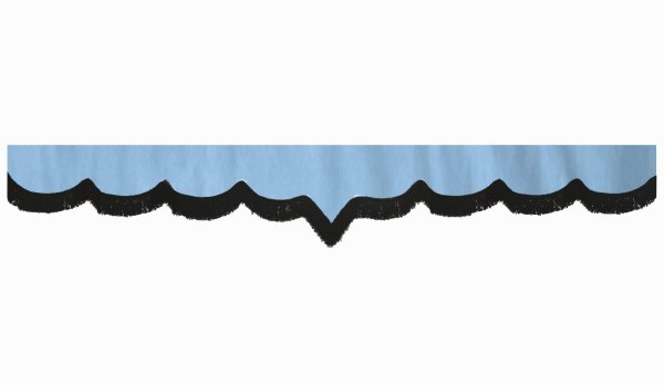 Suède-look truckschijfrand met franjes, dubbele afwerking lichtblauw Zwart V-vorm 23 cm