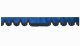 Wildlederoptik Lkw Scheibenbordüre mit Fransen, doppelt verarbeitet dunkelblau schwarz Wellenform 23 cm