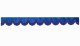 Suède-look truckschijfrand met franjes, dubbele afwerking donkerblauw blauw Boogvorm 23 cm
