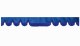 Wildlederoptik Lkw Scheibenbordüre mit Fransen, doppelt verarbeitet dunkelblau blau Wellenform 23 cm