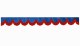 Wildlederoptik Lkw Scheibenbordüre mit Fransen, doppelt verarbeitet dunkelblau rot Bogenform 23 cm