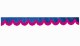 Wildlederoptik Lkw Scheibenbordüre mit Fransen, doppelt verarbeitet dunkelblau pink Bogenform 23 cm