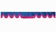 Wildlederoptik Lkw Scheibenbordüre mit Fransen, doppelt verarbeitet dunkelblau pink Wellenform 23 cm