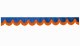 Disco per camion effetto scamosciato bordo con frange, doppia lavorazione blu scuro arancione forma di fiocco 23 cm