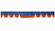 Wildlederoptik Lkw Scheibenbordüre mit Fransen, doppelt verarbeitet dunkelblau orange Wellenform 23 cm