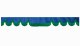 Wildlederoptik Lkw Scheibenbordüre mit Fransen, doppelt verarbeitet dunkelblau grün Wellenform 23 cm
