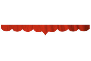 Disco bordo lorry effetto scamosciato con frange, rosso doppiamente lavorato senza frange forma a V 23 cm