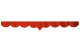Disco bordo lorry effetto scamosciato con frange, rosso doppiamente lavorato senza frange forma a V 23 cm