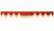 Skivbård i mockalook med fransar, dubbelbearbetad rödbeige vågform 23 cm