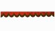 Suède-look truckschijfrand met franjes, dubbele afwerking Rood bruin Boogvorm 23 cm