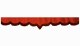 Skivbård med fransar, mockaeffekt, dubbelt bearbetad röd bordeaux V-form 23 cm