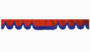 suedelook truck pane border with fringes, Double processed  red blue Wave form 23 cm