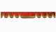 Wildlederoptik Lkw Scheibenbordüre mit Fransen, doppelt verarbeitet rot caramel Wellenform 23 cm