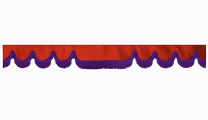 Disco bordo camion effetto scamosciato con frange, doppia lavorazione rosso lilla a forma di onda 23 cm