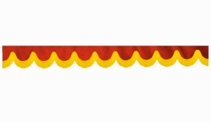 suedelook truck pane border with fringes, Double processed  red yellow shape 23 cm