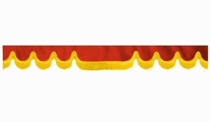 suedelook truck pane border with fringes, Double processed  red yellow Wave form 23 cm