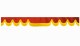 suedelook truck pane border with fringes, Double processed  red yellow Wave form 23 cm