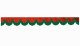 Wildlederoptik Lkw Scheibenbordüre mit Fransen, doppelt verarbeitet rot grün Bogenform 23 cm