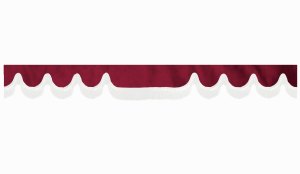 suedelook truck pane border with fringes, Double processed  bordeaux white Wave form 23 cm