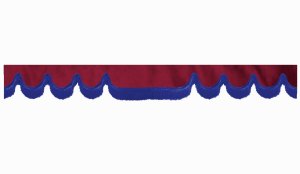 Skivbård med fransar, mockaeffekt, dubbelarbetad, bordeauxblå vågform 23 cm