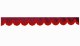 Skivbård med fransar, mockaeffekt, dubbelt bearbetad, bordeauxröd bågform 23 cm