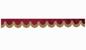 Skivb&aring;rd med fransar, mockaeffekt, dubbelarbetad bordeaux karamell b&aring;gform 23 cm
