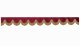 Skivbård med fransar, mockaeffekt, dubbelarbetad bordeaux karamell bågform 23 cm
