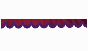 Skivbård med fransar, Suede-look lorry, dubbelarbetad bordeaux lila bågform 23 cm