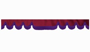 suedelook truck pane border with fringes, Double processed  bordeaux lillac Wave form 23 cm