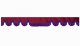Suède-look truckschijfrand met franjes, dubbele afwerking bordeaux lila Golfvorm 23 cm