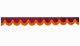 Wildlederoptik Lkw Scheibenbordüre mit Fransen, doppelt verarbeitet bordeaux orange Bogenform 23 cm