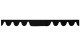Skivbård i mockalook med fransar, dubbelarbetad antracit-svart utan fransar Vågform 18 cm