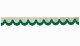 Skivbård med fransar, dubbelt bearbetad beige grön bågform 18 cm