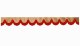 suedelook truck pane border with fringes, Double processed  caramel red shape 18 cm