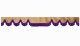 Skivbård med fransar i mockélook, dubbelbearbetad karamell lila vågform 18 cm