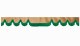 Wildlederoptik Lkw Scheibenbordüre mit Fransen, doppelt verarbeitet caramel grün Wellenform 18 cm