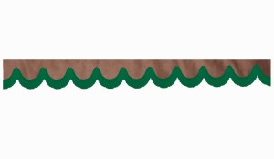 suedelook truck pane border with fringes, Double processed  grizzly green shape 18 cm
