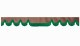 Wildlederoptik Lkw Scheibenbordüre mit Fransen, doppelt verarbeitet grizzly grün Wellenform 18 cm