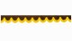 Wildlederoptik Lkw Scheibenbordüre mit Fransen, doppelt verarbeitet dunkelbraun gelb Bogenform 18 cm