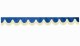 Wildlederoptik Lkw Scheibenbordüre mit Fransen, doppelt verarbeitet dunkelblau beige Bogenform 18 cm