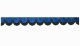 Suède-look truckschijfrand met franjes, dubbele afwerking donkerblauw Zwart Boogvorm 18 cm