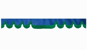 suedelook truck pane border with fringes, Double processed  dark blue green Wave form 18 cm