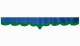 Wildlederoptik Lkw Scheibenbordüre mit Fransen, doppelt verarbeitet dunkelblau grün V-form 18 cm