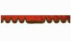 Wildlederoptik Lkw Scheibenbordüre mit Fransen, doppelt verarbeitet rot braun Wellenform 18 cm