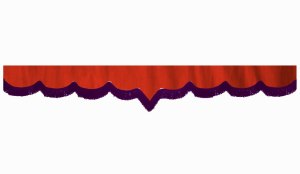 Su&egrave;de-look truckschijfrand met franjes, dubbele afwerking Rood lila V-vorm 18 cm