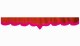 suedelook truck pane border with fringes, Double processed  red pink V-form 18 cm