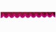 Wildlederoptik Lkw Scheibenbordüre mit Fransen, doppelt verarbeitet bordeaux pink Bogenform 18 cm